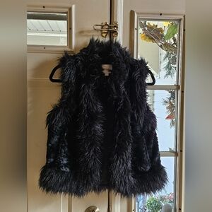 LOFT Black Faux Fur Outerwear